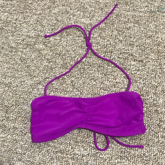 Purple kids bikini top cinched in the front - Picture 1 of 1